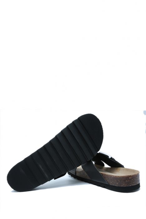 14591 Ch-Kifidis Soft Step Erkek Çapraz Bantlı Mantar Terlik 40-46 Black/Siyah