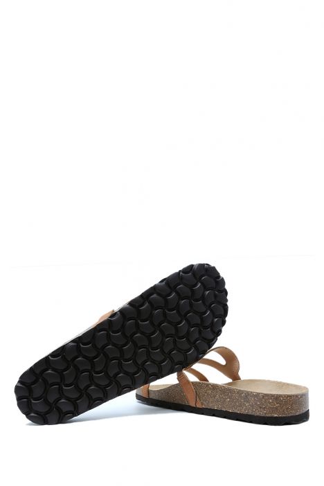 14596 Ch-Kifidis Soft Step Kadın Taşlı Mantar Terlik 36-41 507-012 Cuoio/Kahve