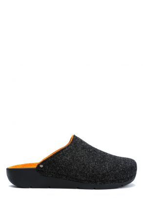 1460 Berkemann Vivian Kadın Anatomik Keçe Terlik 3.0-8.5 Dark Gray/Orange - Bicolor Felt - 578