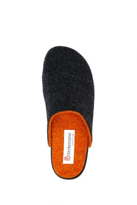 1460 Berkemann Vivian Kadın Anatomik Keçe Terlik 3.0-8.5 Dark Gray/Orange - Bicolor Felt - 578