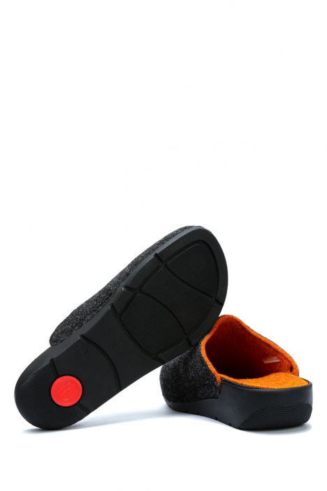 1460 Berkemann Vivian Kadın Anatomik Keçe Terlik 3.0-8.5 Dark Gray/Orange - Bicolor Felt - 578