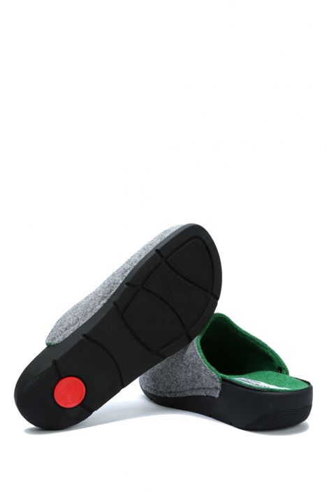 1460 Berkemann Vivian Kadın Anatomik Keçe Terlik 3.0-8.5 Light Gray/Green - Bicolor Felt - 590