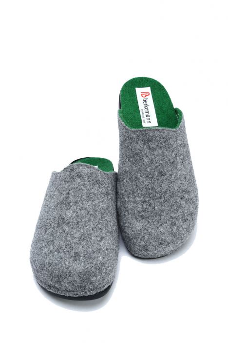 1460 Berkemann Vivian Kadın Anatomik Keçe Terlik 3.0-8.5 Light Gray/Green - Bicolor Felt - 590