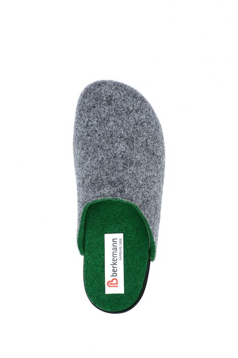 1460 Berkemann Vivian Kadın Anatomik Keçe Terlik 3.0-8.5 Light Gray/Green - Bicolor Felt - 590