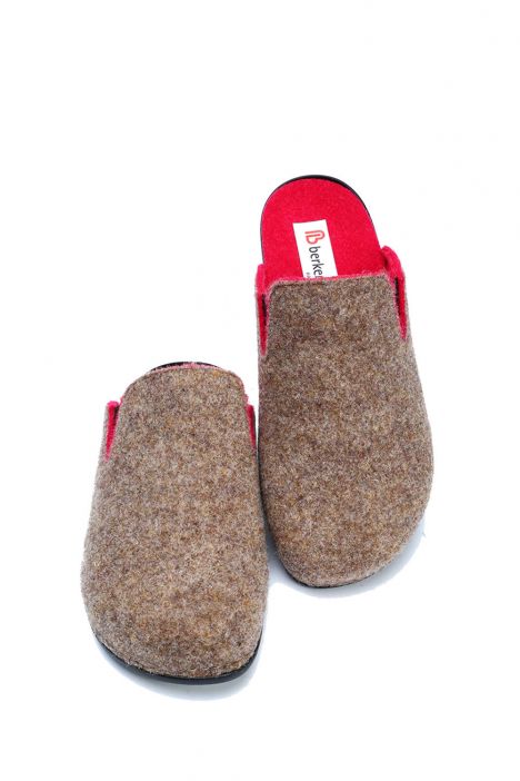 1461 Berkemann Vianna Kadın Anatomik Keçe Terlik 3.0-8.5 Sand Beige/Pink - Bicolor Felt - 777