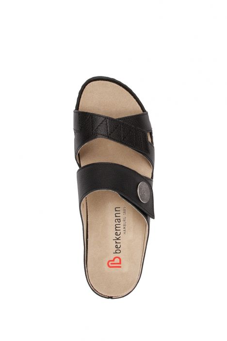 1604 Berkemann Kadın Anatomik Deri Terlik 3-8,5 Schwarz Soft Sportnappa - 908