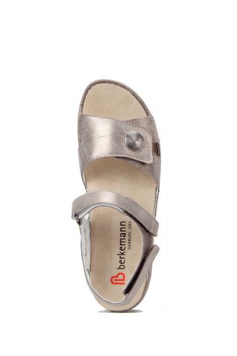 1605 Berkemann Jacklyn Kadın Anatomik  Sandalet 3.0-8.5 Bronze/Glitter Leather - 430