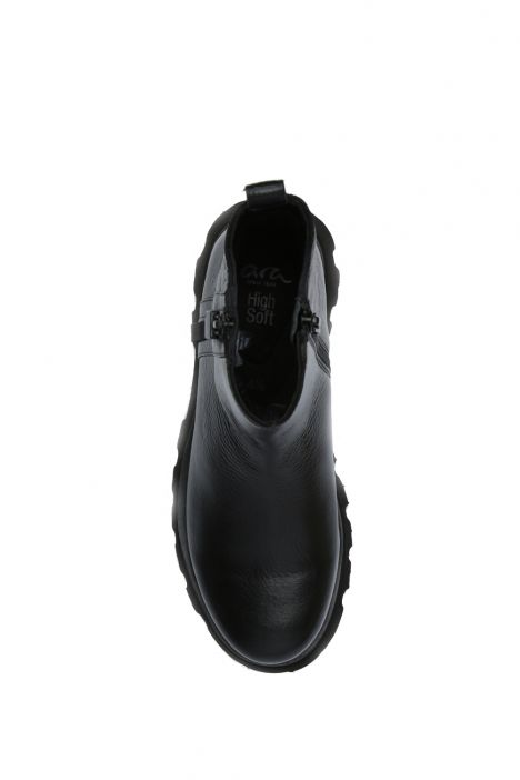 16725 Ara Shoes Kadın Deri Bot 3.5-7.5 PLAIN LEATHER, BASIC BLACK - 11PB