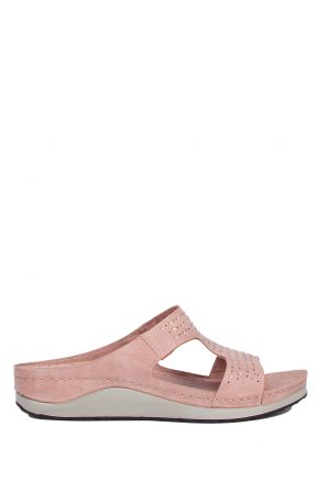 172102-SY Kifidis-Natura Kadın Taşlı Terlik 36-40 -BT Pembe - 47P
