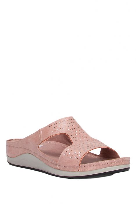 172102-SY Kifidis-Natura Kadın Taşlı Terlik 36-40 -BT Pembe - 47P