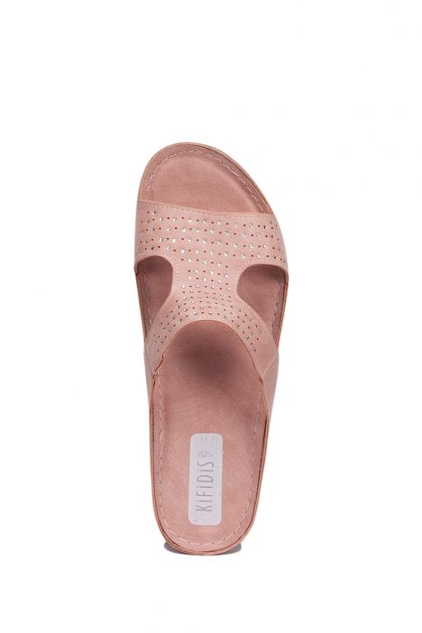 172102-SY Kifidis-Natura Kadın Taşlı Terlik 36-40 -BT Pembe - 47P