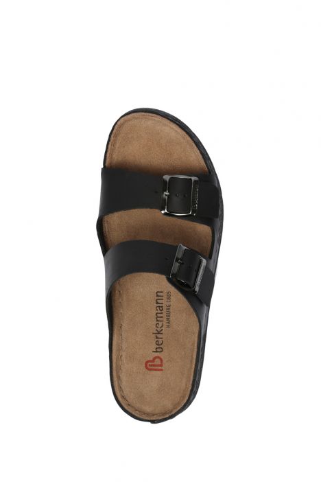 1950 Berkemann Adam Erkek Anatomik Deri Terlik 7.0-12.0 Black - oiled leather - 985