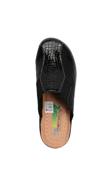 202101 Kifidis Eco Bio Memory Laminato Kadın Terlik 36-40 Siyah / Nero Donna