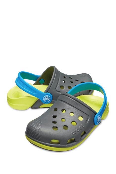 Crocs 204991 Electro III Clog Çocuk Sandalet 22-34 Slate Grey / Tennis Ball Green