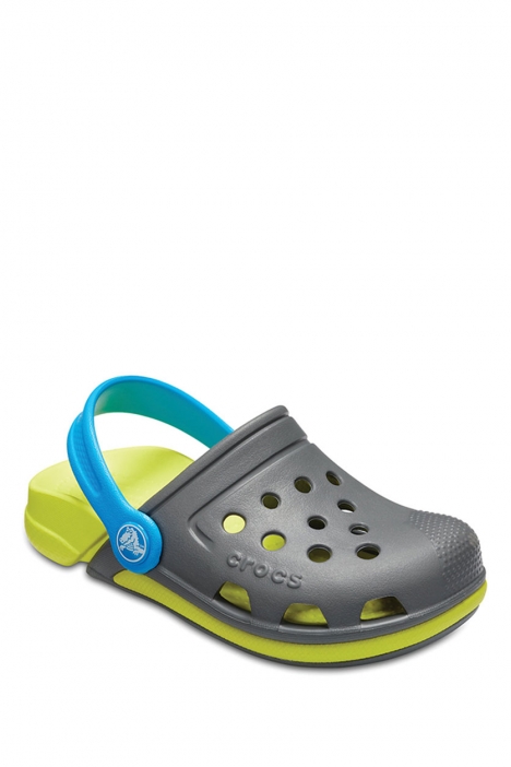 Crocs 204991 Electro III Clog Çocuk Sandalet 22-34 Slate Grey / Tennis Ball Green