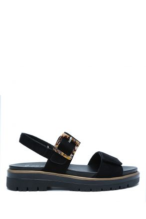 21003 Ara Shoes Malaga Kadın Süet Sandalet 36-41 BLACK - 01