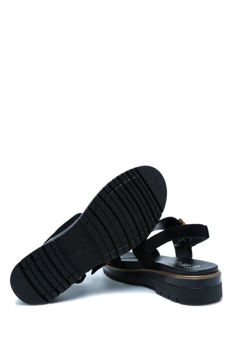 21003 Ara Shoes Malaga Kadın Süet Sandalet 36-41 BLACK - 01