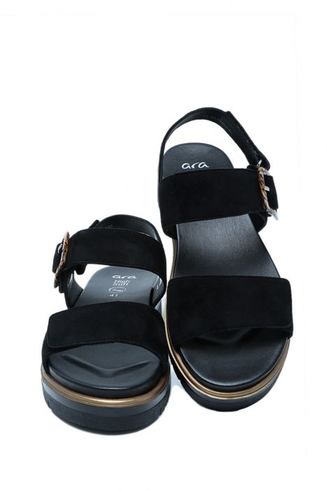 21003 Ara Shoes Malaga Kadın Süet Sandalet 36-41 BLACK - 01