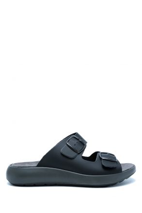 21501 Ara Shoes Piero Çift Bantlı Erkek Terlik 40-45 BLACK - 01