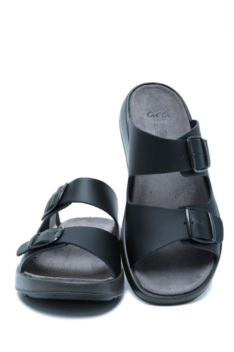 21501 Ara Shoes Piero Çift Bantlı Erkek Terlik 40-45 BLACK - 01