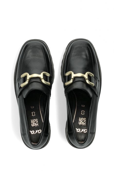 21504 Ara Shoes Paris-Sport Kadın Deri Loafer 3.5-7.5 01 CLUBCALF , BLACK