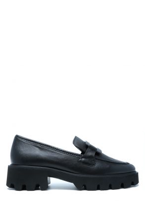 21703 Ara Shoes Oxford Kadın Deri Loafer 3.5-7.5 01 CLUBCALF , BLACK