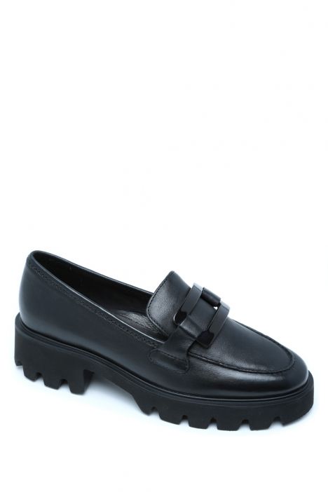 21703 Ara Shoes Oxford Kadın Deri Loafer 3.5-7.5 01 CLUBCALF , BLACK
