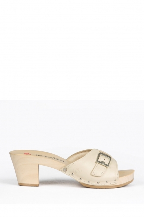 219 Berkemann Kadın Ahşap Terlik 36-41 Krem / Cream
