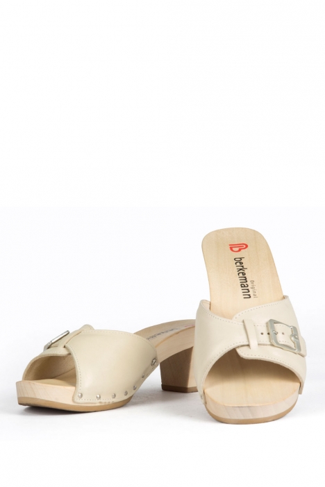 219 Berkemann Kadın Ahşap Terlik 36-41 Krem / Cream