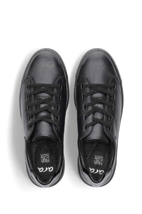 23042 Ara Shoes Canberra Kadın Deri Sneaker Ayakkabı 3.5-7.5 01 CERVOCALF,MURANOLACK , BLACK