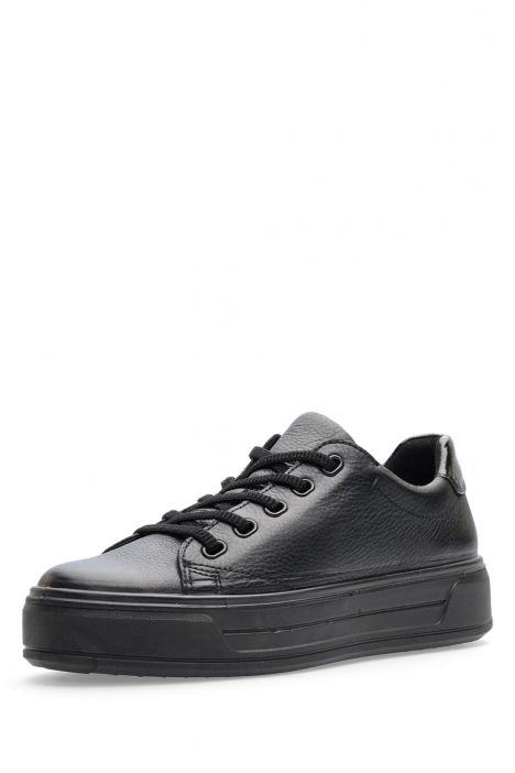 23042 Ara Shoes Canberra Kadın Deri Sneaker Ayakkabı 3.5-7.5 01 CERVOCALF,MURANOLACK , BLACK