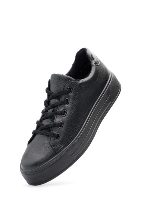 23042 Ara Shoes Canberra Kadın Deri Sneaker Ayakkabı 3.5-7.5 01 CERVOCALF,MURANOLACK , BLACK
