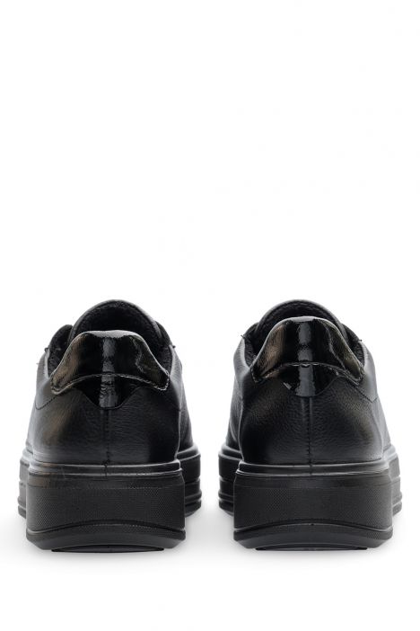 23042 Ara Shoes Canberra Kadın Deri Sneaker Ayakkabı 3.5-7.5 01 CERVOCALF,MURANOLACK , BLACK