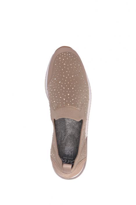 24068 Ara Shoes Kadın Taşlı Anatomik Ayakkabı 3.5-8.0 FOIL,WOV/VEL,SAND - 06FWS