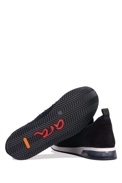 24068 Ara Shoes Kadın Taşlı Anatomik Ayakkabı 3.5-8.0 FOIL,WOV/VEL,BLUE - 02FWB