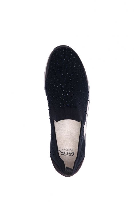 24068 Ara Shoes Kadın Taşlı Anatomik Ayakkabı 3.5-8.0 FOIL,WOV/VEL,BLUE - 02FWB