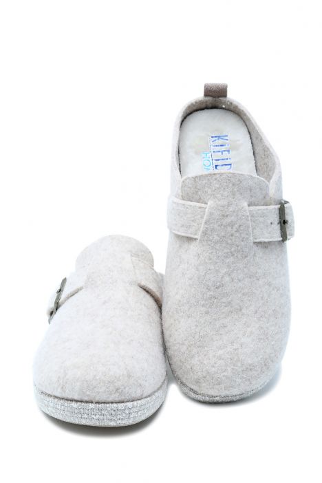 241010 Kifidis Home Kadın Keçe Ev Terliği 36-41 Bej/Beige
