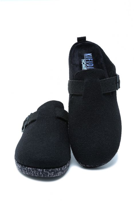 241011 Kifidis Home Erkek Keçe Ev Terliği 40-46 Siyah/Negro