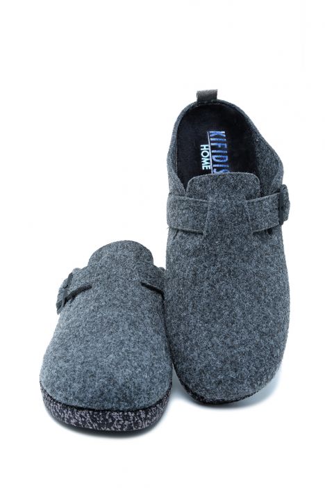241011 Kifidis Home Erkek Keçe Ev Terliği 40-46 Gri/Grey