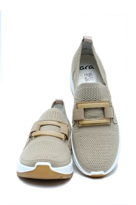 25120 Ara Shoes New York Kadın Yürüyüş Ayakkabısı 36-41 08 WOVENSTRETCH/LUREX,SAND/GOLD