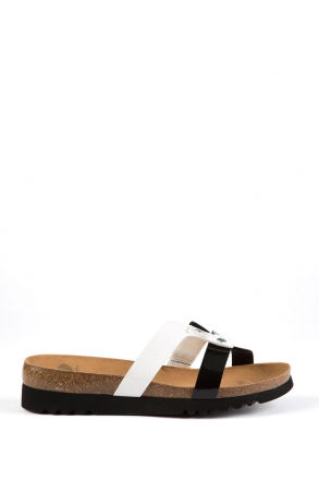 25728 Scholl Ikela Kadın Terlik 35-41 BLACK-WHITE