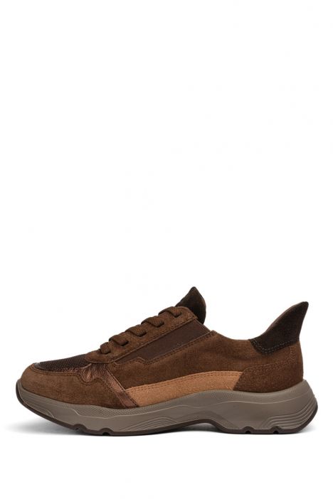 25816 Ara Shoes Boston Kadın Easy 2 Go Sneaker 36-42 03 KALBVELOUR,KNIT-S,CRUNCH-MET , MOCCA