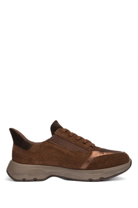 25816 Ara Shoes Boston Kadın Easy 2 Go Sneaker 36-42 03 KALBVELOUR,KNIT-S,CRUNCH-MET , MOCCA