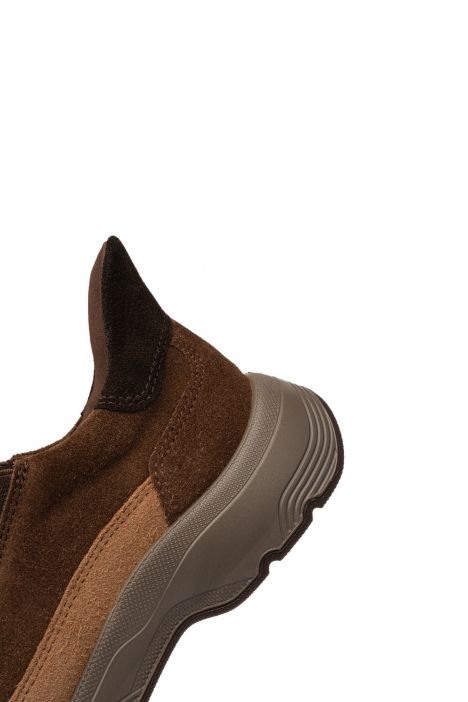25816 Ara Shoes Boston Kadın Easy 2 Go Sneaker 36-42 03 KALBVELOUR,KNIT-S,CRUNCH-MET , MOCCA