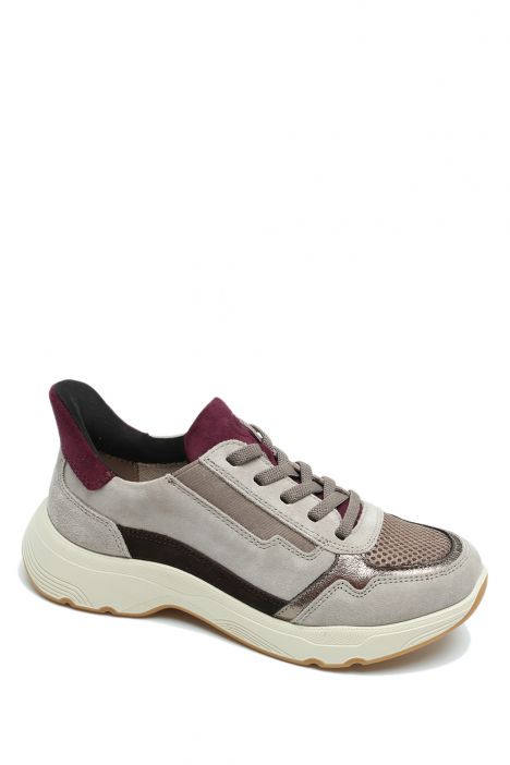 25816 Ara Shoes Boston Kadın Easy 2 Go Sneaker 36-42 19 KALBVELOUR,SPO-NET-S,CRUN-M , CASHMERE