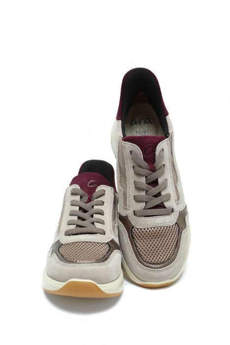 25816 Ara Shoes Boston Kadın Easy 2 Go Sneaker 36-42 19 KALBVELOUR,SPO-NET-S,CRUN-M , CASHMERE