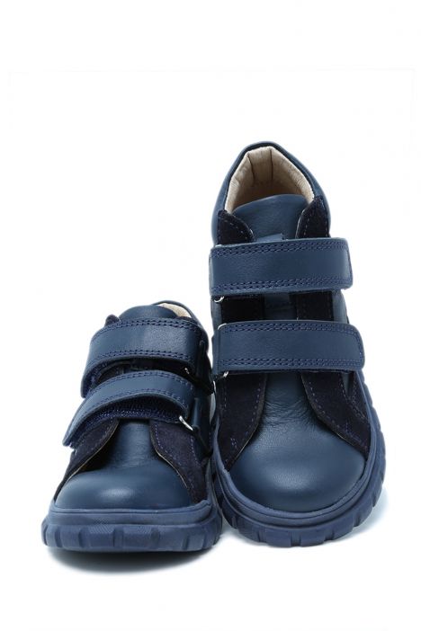 25W007 Kifidis-Kids Erkek Çocuk Deri Ayakkabı 25-30 Lacivert Deri
