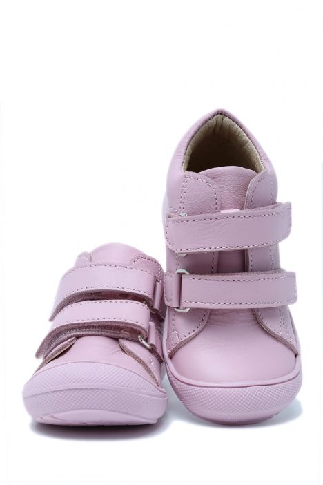 25W030 Kifidis-Kids İlk Adım Unisex Çocuk Deri Ayakkabı 19-24 Pembe Deri