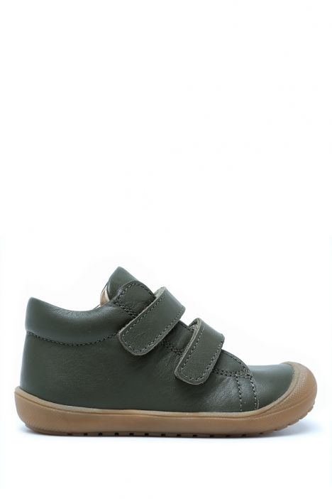 25W030 Kifidis-Kids İlk Adım Unisex Çocuk Deri Ayakkabı 19-24 Haki Deri