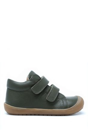 25W030 Kifidis-Kids İlk Adım Unisex Çocuk Deri Ayakkabı 19-24 Haki Deri